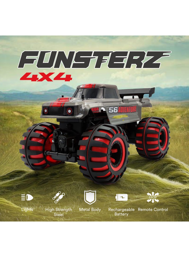 فونسترز شاحنة فانسترز نيون للمغامرات تعمل بالتحكم عن بُعد | سيارة تحكم عن بُعد بمقياس 1:12 مزودة بمصابيح LED وبطارية قابلة لإعادة الشحن | سيارة تحكم عن بُعد بتردد 2.4 جيجاهرتز | هيكل معدني، إطار فولاذي عالي القوة، سيارة حركات بهلوانية للأطفال من سن 6 سنوات فما فوق | سيارة حركات بهلوانية متينة تعمل بالتحكم عن بُعد - مصممة للسباقات، مصممة للمغامرات - Image 3