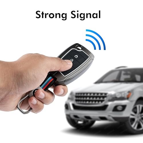 SHOPOFLUX Metal Key Cover Compatible with Hyundai Venue | Verna | i20 N line N6 Car 3 Button Flip Key (Metal Silicone Black) - Image 3