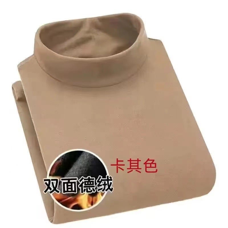 Thermal Underwear Comfortable High Quality Outer Wear Mens Top Pajamas Thin Velvet Autumn and Winter Velvet Base Shirt White - Image 4