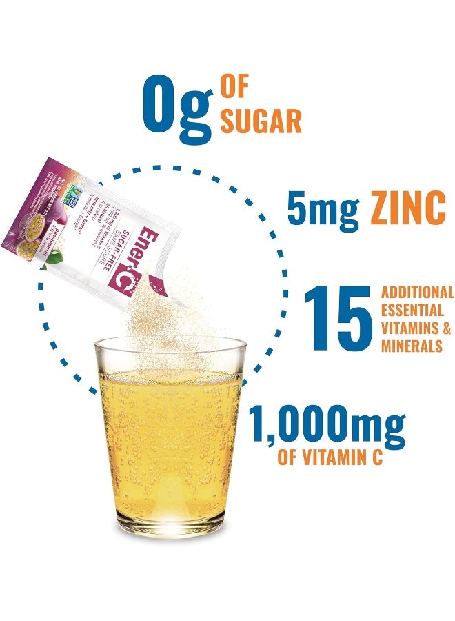 Ener-C مشروب فيتامينات متعددة بنكهة فاكهة العاطفة خالي من السكر - دعم المناعة الطبيعية مع مساحيق عصير الفاكهة الحقيقية - نباتي وخالي من الجلوتين - 30 حبة - Image 4