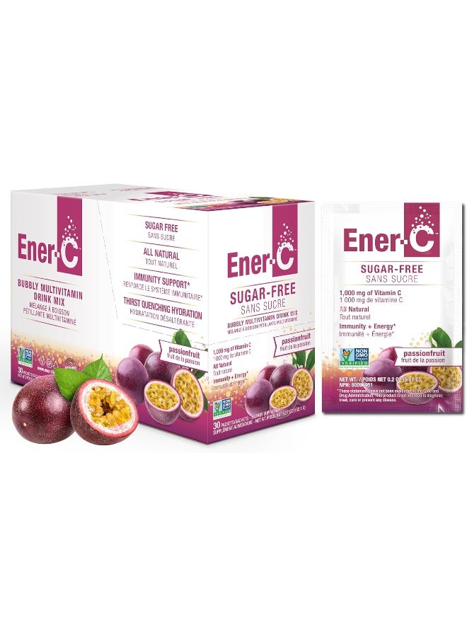 Ener-C مشروب فيتامينات متعددة بنكهة فاكهة العاطفة خالي من السكر - دعم المناعة الطبيعية مع مساحيق عصير الفاكهة الحقيقية - نباتي وخالي من الجلوتين - 30 حبة - Image 1