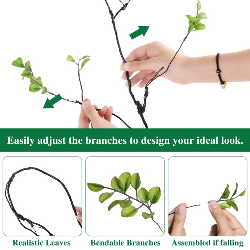 AENTGIU Faux Greenery Stems Branches for Vases, 4 Pcs Realistic Ficus Branches Fake Eucalyptus Stems, Twig-Style Fake Plants for Vase Fillers, Centerpieces, and Home Decor - Image 4