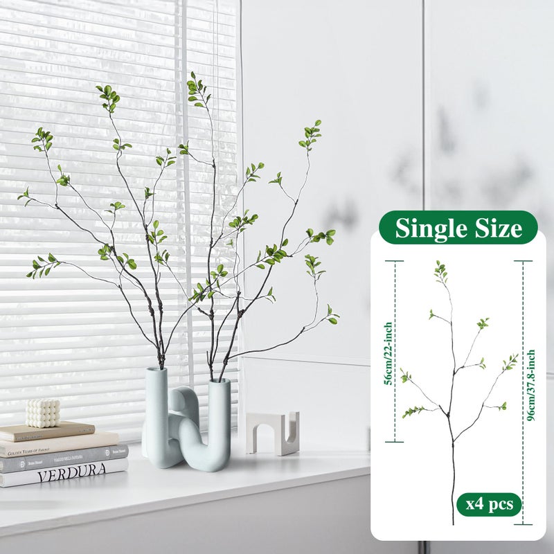 AENTGIU Faux Greenery Stems Branches for Vases, 4 Pcs Realistic Ficus Branches Fake Eucalyptus Stems, Twig-Style Fake Plants for Vase Fillers, Centerpieces, and Home Decor - Image 2