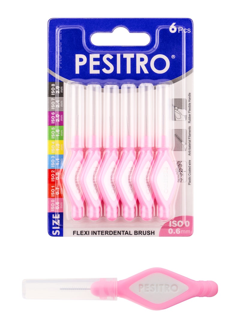 PESITRO FLEXI Interdental Brush Size 0 (0.6 mm) | Extra-Fine Cleaning for Ultra-Tight Gaps - Image 1