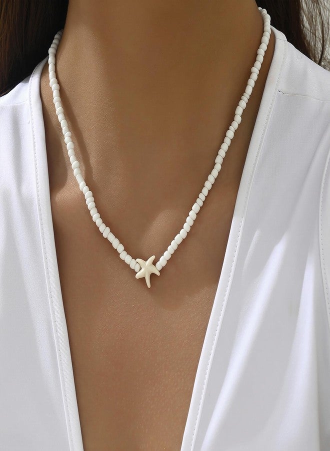 Nackiy Handmade Sea Shell Necklace for Women Summer Adjustable Natural Shell Collar Necklace (Beige Braided Rope), No Gemstone - Image 4