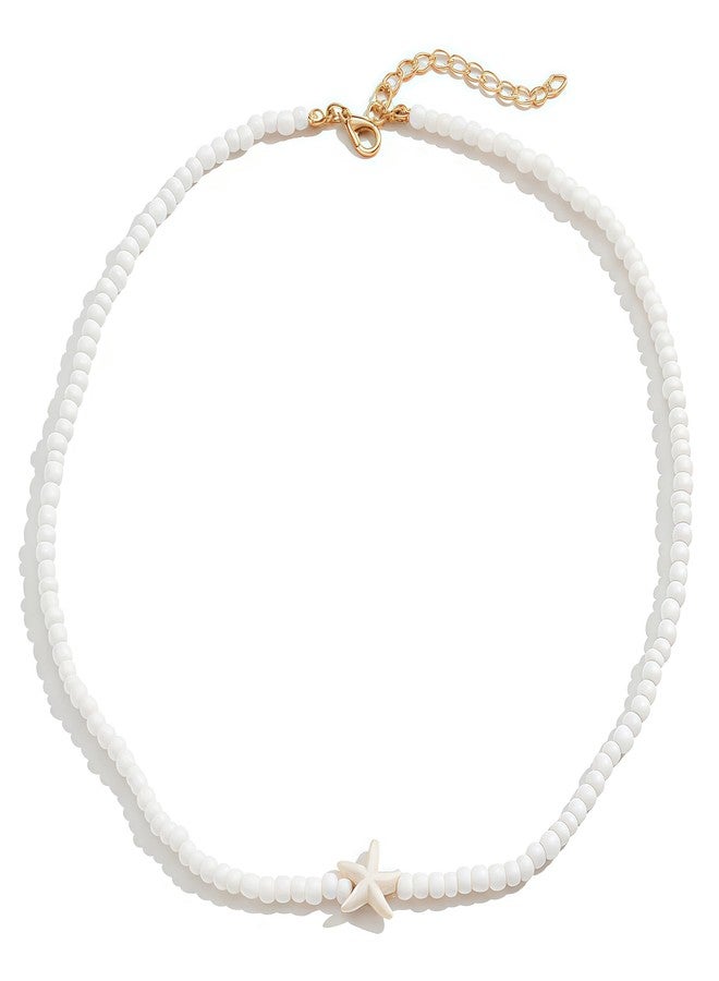 Nackiy Handmade Sea Shell Necklace for Women Summer Adjustable Natural Shell Collar Necklace (Beige Braided Rope), No Gemstone - Image 1