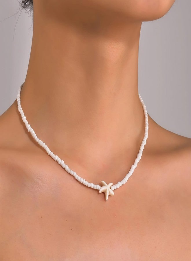 Nackiy Handmade Sea Shell Necklace for Women Summer Adjustable Natural Shell Collar Necklace (Beige Braided Rope), No Gemstone - Image 2