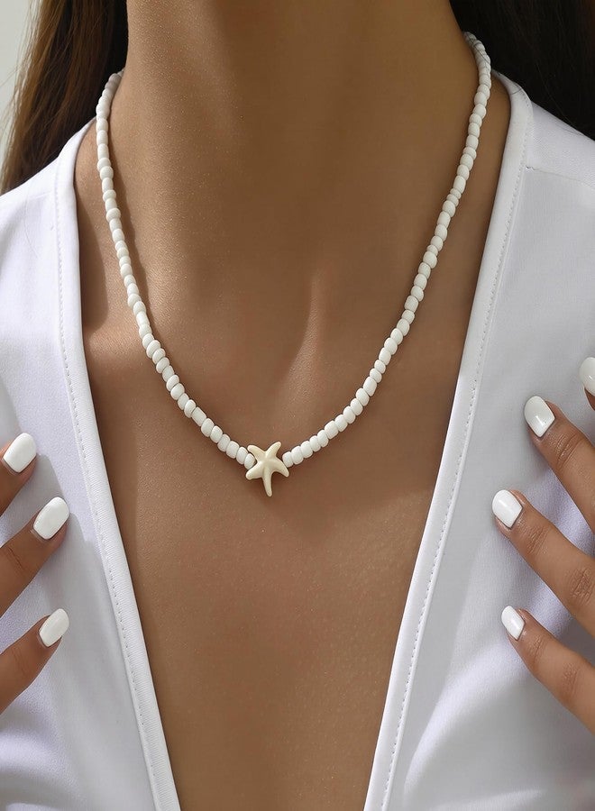 Nackiy Handmade Sea Shell Necklace for Women Summer Adjustable Natural Shell Collar Necklace (Beige Braided Rope), No Gemstone - Image 5