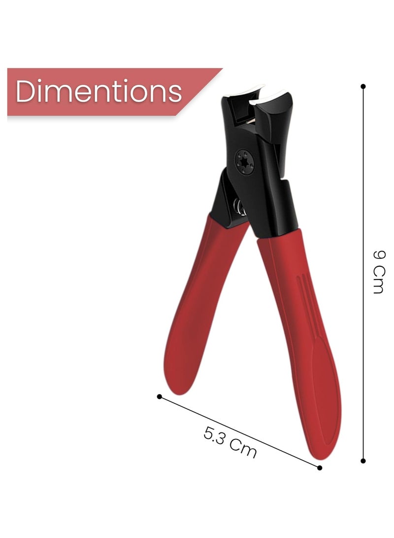 Thick Nail Clipper, Toenail Clipper with Long Handle Stainless Steel Nail Cutter for Tough Nails Thick Nails, Anti-splash Nail Clipper for Adults, Seniors, Manicure Nail Clipper (Red) - Image 2