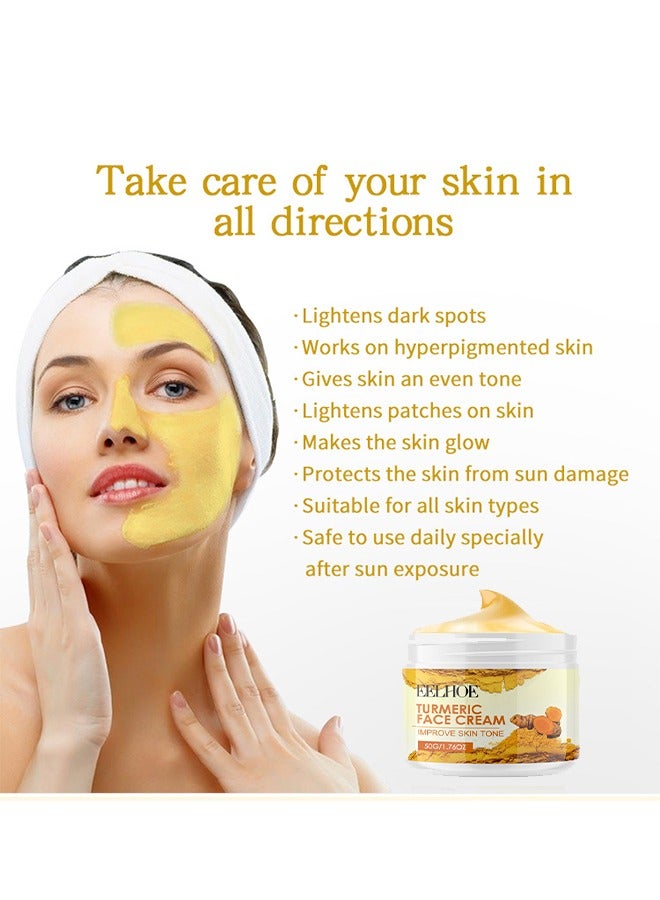EELHOE Turmeric Clay Mask, Vitamin C & Aloe Hydrating Cleansing Blackheads, Skin lightening Care Brighten, Turmeric Clay Mask For Controlling Acne, Oil And Refining Pores, Reduce Blackheads Ance, Dark Spots - Image 3