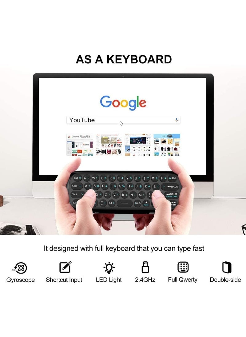 Wechip - W1 Wireless 2.4G Air Mouse & Keyboard Remote Control Infrared Remote Learning 6-axis Motion Sense w/USB Receiver for Smart TV android TV BOX Laptop PC - Image 1