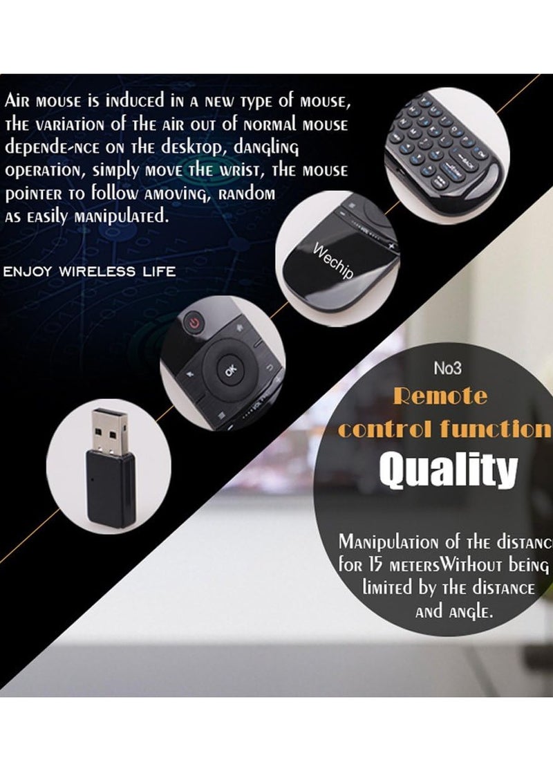 Wechip - W1 Wireless 2.4G Air Mouse & Keyboard Remote Control Infrared Remote Learning 6-axis Motion Sense w/USB Receiver for Smart TV android TV BOX Laptop PC - Image 1