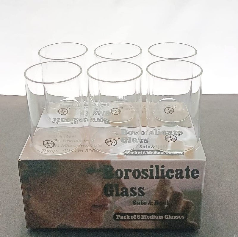 ISKO® Crystal Cut Borosilicate Crystal Clear Water Glasses - 300 ml Set of 6 Juice Glass | Heat Resistant/Microwave Safe/Dish Washer - Image 3