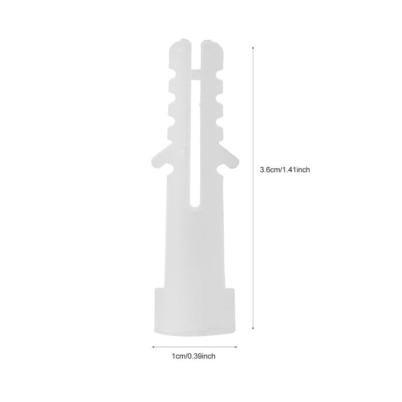TIDTALEO 200pcs White Nylon Drywall Expansion Anchors 8x40mm Ribbed Plastic Wall Fixing Plugs for Concrete and Hollow Walls Installation - Image 2