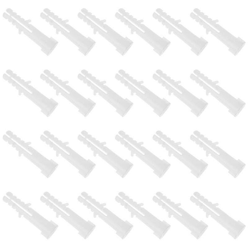 TIDTALEO 200pcs White Nylon Drywall Expansion Anchors 8x40mm Ribbed Plastic Wall Fixing Plugs for Concrete and Hollow Walls Installation - Image 1