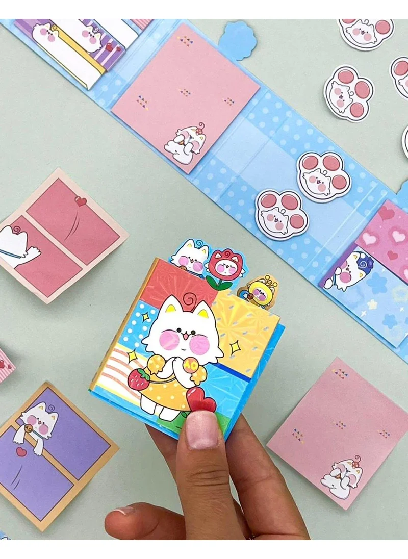 Kağıt Gemi Dükkan Blue Cap Cats Post-it