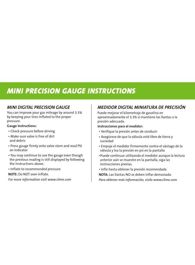 Slime 20456 Tire Pressure Gauge, Pro-Series, Mini, Digital Precision, (5-100 psi) - Image 4