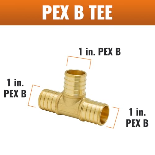SUNGATOR 3-Pack 1" Pex Tee, No Lead Brass, 1 Inch Pex Fittings - Image 3