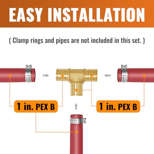 SUNGATOR 3-Pack 1" Pex Tee, No Lead Brass, 1 Inch Pex Fittings - Image 4