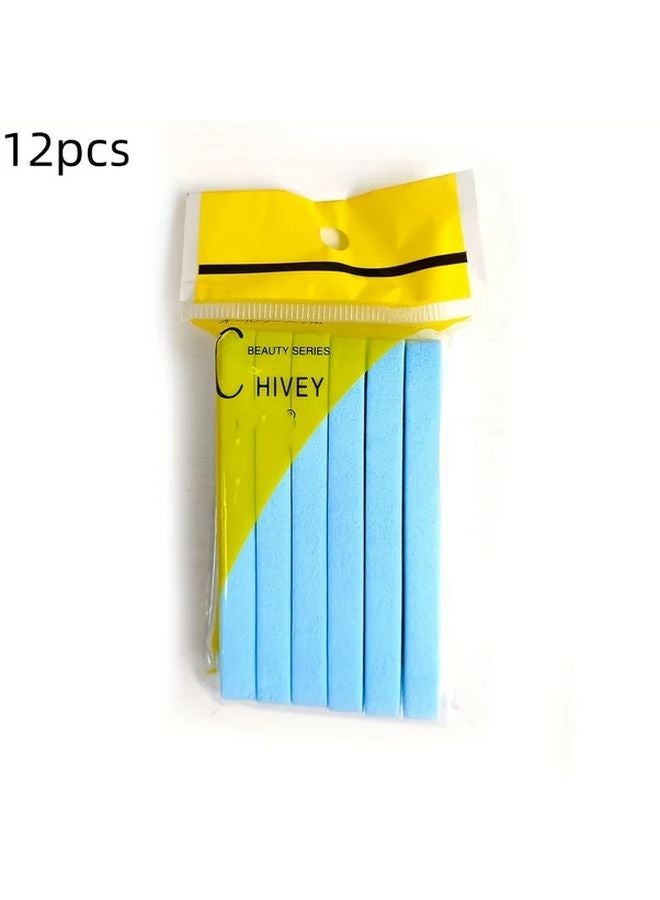 12 قطعة من الإسفنج الوجهي الأزرق المضغوط لإزالة المكياج ناعم ومتين - Image 1