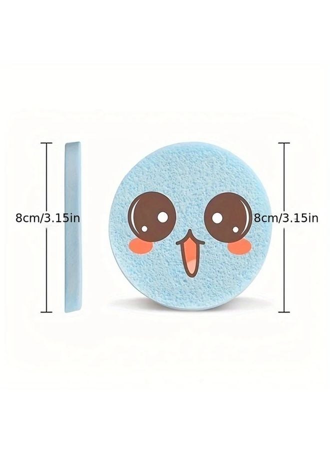 12 قطعة من الإسفنج الوجهي الأزرق المضغوط لإزالة المكياج ناعم ومتين - Image 5