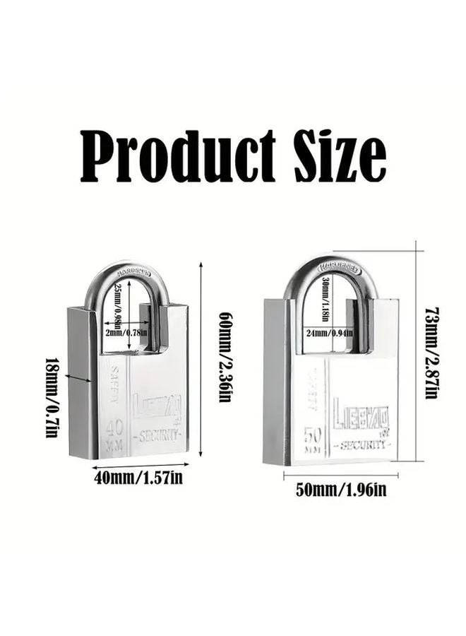 40mm Half Bag Lock With 4 Keys Anti Pry Anti Cut Anti Theft Household Lock Brushed Finish - Image 4