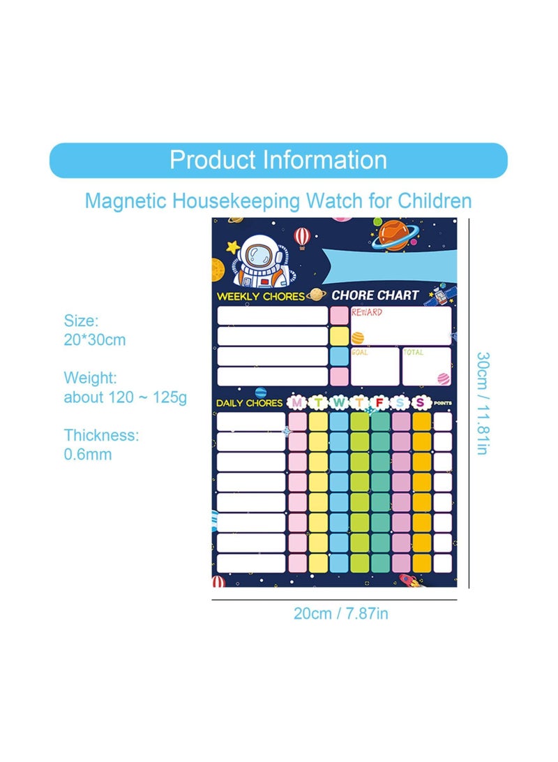 Magnetic Chore Chart Dry Erase Chore Chart for Fridge - Magnetic Dry Erase Board Reward Chart for Toddlers Kids Teenagers Adults Behavior Chart 20 * 30 cm - Image 4