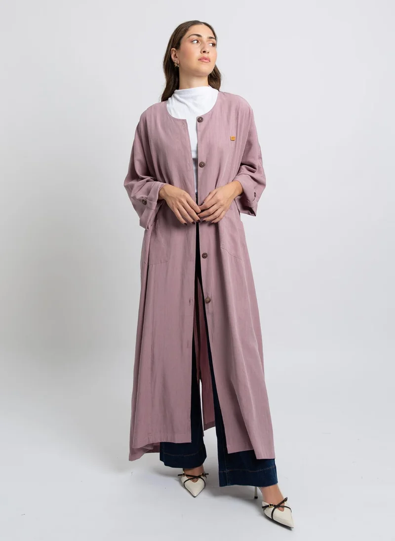 Kaafmeem Pink Hoodie-Less Abaya