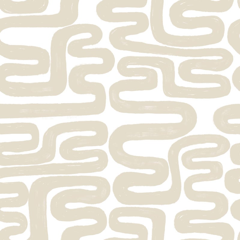 Micpolo Peel and Stick Wallpaper Beige and White Wallpaper Modern Geometric Contact Paper Self-Adhesive Removable Wall Paper Waterproof for Bathroom Bedroom Cabinet Decor Vinyl 17.3" x 78.7" - Image 1