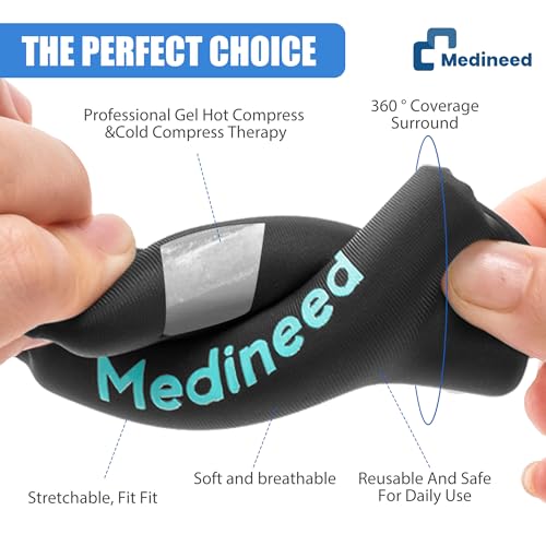 Medineed 2pcs Trigger Finger Splint & 2pcs Finger Ice Pack，Thumb Splint & finger sleeves For Injuries Cold For Pain Relief Injuries, Arthritis, Sprains,Gel Freeze Sleeve Fit Index, Middle, Thumb, Ring（Black2+2） - Image 4