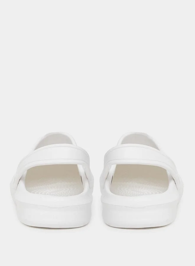 تايك تو Take Two Vamp Perforated Solid Heel Strap Clogs