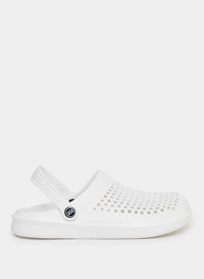 Take Two Take Two Vamp Perforated Solid Heel Strap Clogs