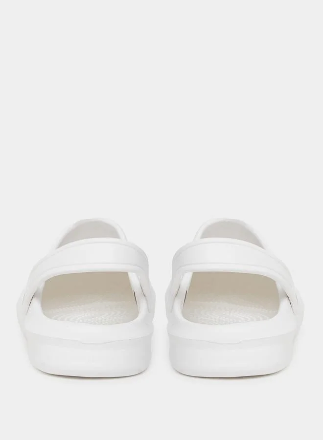 Take Two Vamp Perforated Solid Heel Strap Clogs