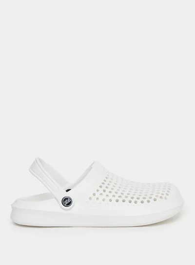 Take Two Vamp Perforated Solid Heel Strap Clogs