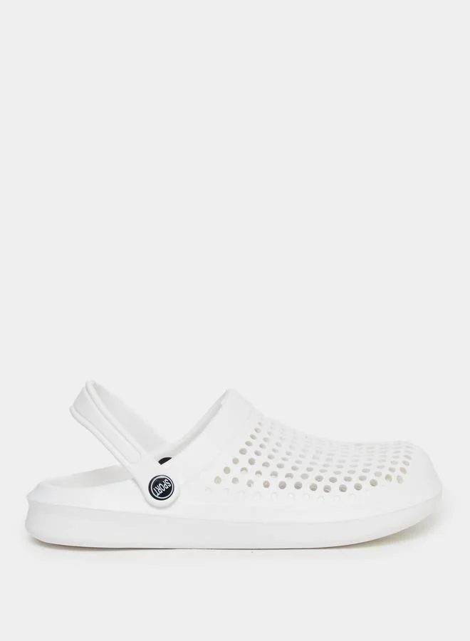 Take Two Styli Vamp Perforated Solid Heel Strap Clogs