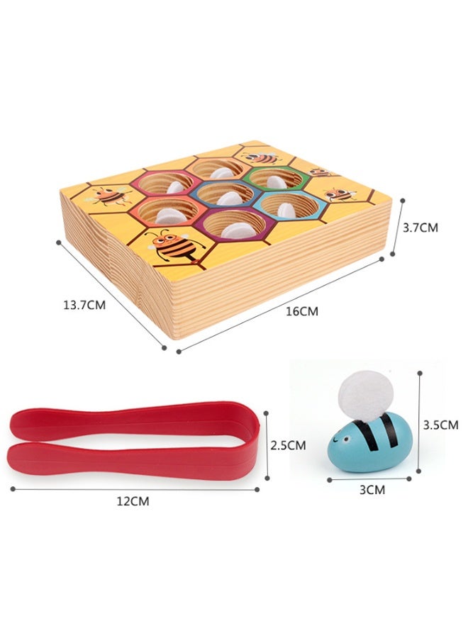 إيهوم لعبة المهارات الحركية الدقيقة للطفل الصغير، لعبة مطابقة النحل المشبك لخلية النحل، لعبة فرز الألوان الخشبية من مونتيسوري لفرز الألوان، لعبة هدية تعليمية تعليمية لمرحلة ما قبل المدرسة في مرحلة التعليم المبكر للأطفال بعمر 3 4 5 سنوات - Image 4