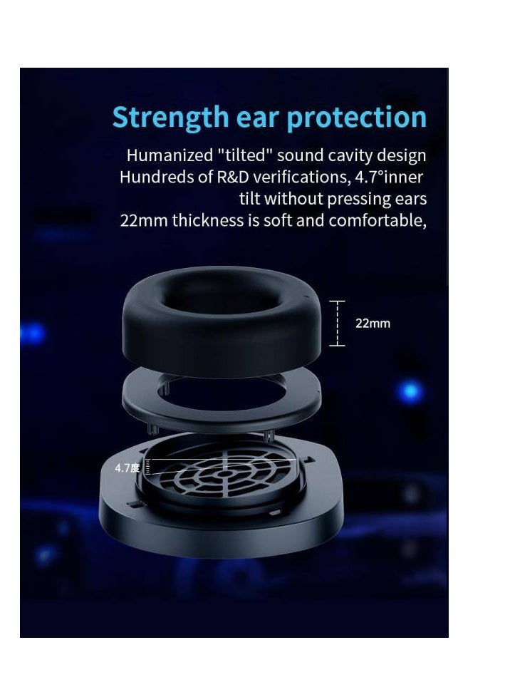 Somic - GS401 2.4GHz Wired & Wireless Gaming Headset, 2 Modes (RGB), 7.1 Stereo Surround Sound - Virtual 7.1 Wireless Surround Sound, with Microphone, Ultra Comfortable Leather Earmuffs for One-Button Use of Three Kinds of Game/Audio/Video/Live Streaming Sound Effects - Black - Image 1