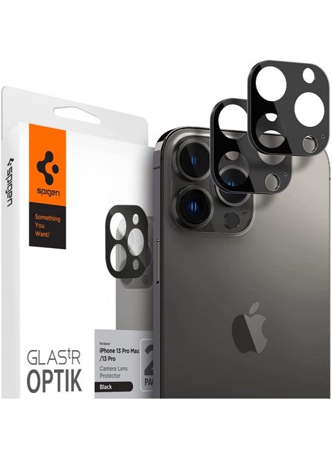 Glastr Optik Camera Lens Screen Protector (2 Pack) for iPhone 13 PRO and 13 Pro MAX (2021) - Black