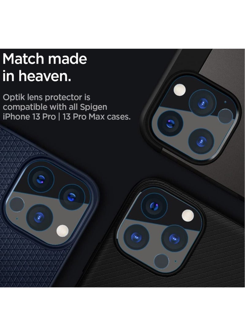 Glastr Optik Camera Lens Screen Protector (2 Pack) for iPhone 13 PRO and 13 Pro MAX (2021) - Black