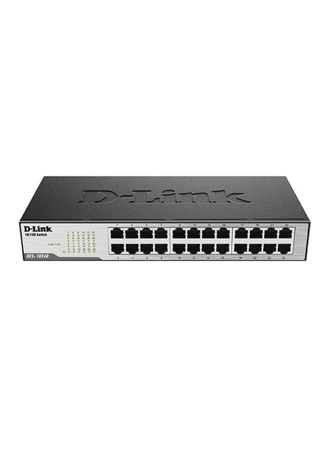 D-Link 24-Port Fast Ethernet Unmanaged Desktop Switch Black - Image 1