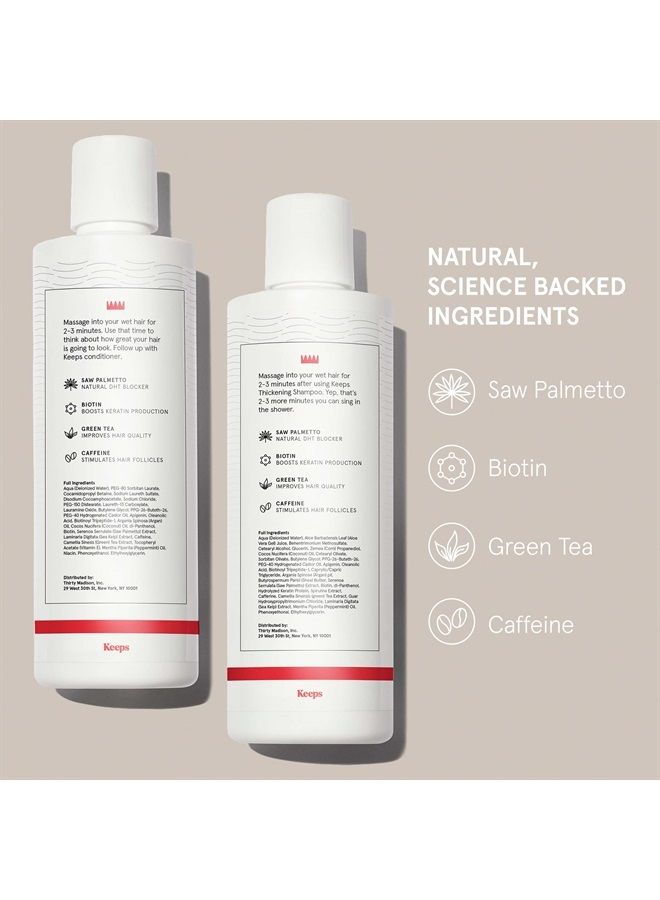 Keeps Hair Thickening Shampoo & Conditioner Set - Treatment for Thinning Hair and Hair Loss - Regrowth for Fuller, Thicker Looking Hair - Infused with Biotin, Caffeine, & Saw Palmetto - Image 2
