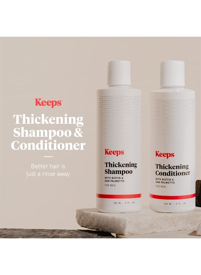 Keeps Hair Thickening Shampoo & Conditioner Set - Treatment for Thinning Hair and Hair Loss - Regrowth for Fuller, Thicker Looking Hair - Infused with Biotin, Caffeine, & Saw Palmetto - Image 3
