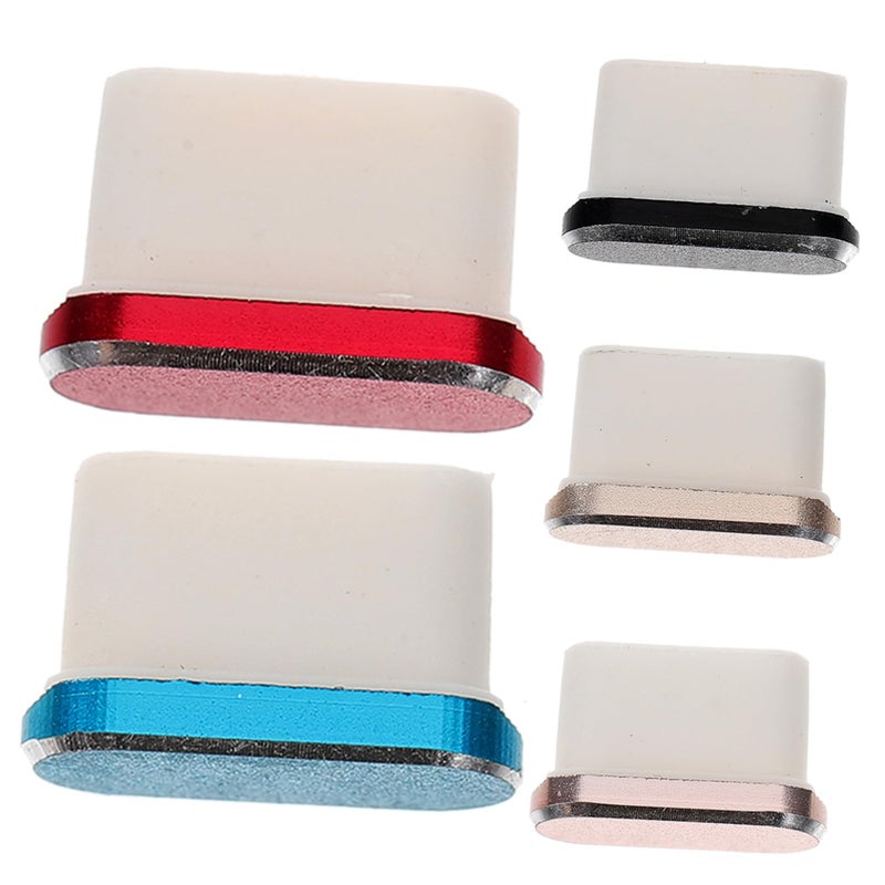 مقابس الغبار من سبائك الألومنيوم منفذ USB-C 5 قطع للحماية من الأوساخ والأتربة - Image 2