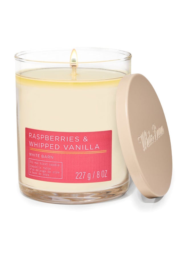 Bath & Body Works Raspberries & Whipped Vanilla Single Wick Candle 