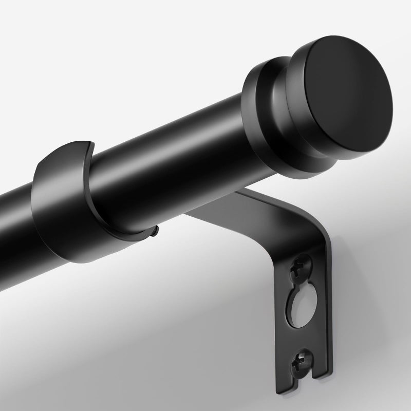 TKZTKZ Sturdy Durable Curtain RodBlack Curtain Rods for Windows 1845 InchAdjustable Heavy Duty Curtains Rod for BedroomKitchenDormApartmentDoorSmall Modern Decorative Drapery Rods AllMetal - Image 2
