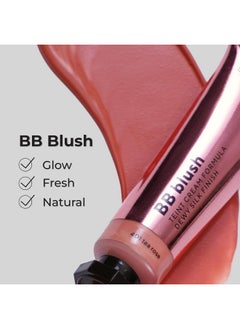 LAMEL Bb Blush Cheek Makeup - Lightweight And Long Lasting Liquid Blush - Blendable Cream Blush For Cheeks, Natural Finish Cream Contour - Nude Liquid Blush, 401 (Tea Rose) -10Ml/0,33Fl.Oz  - Image 3