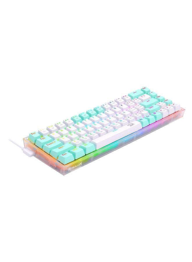 REDRAGON K631 CASTOR 68 Key ,  65% Mechanical Gaming Keyboard RGB Backlighting, Detachable USB-C Cable, Compatible with Multiple Switch Types, Software Support for Windows, Hot-Swappable , Blue Switches - Image 2