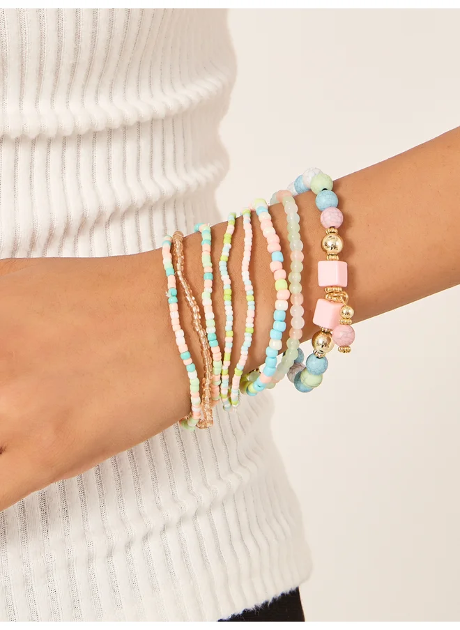 ستايلي Styli Pack Of 7 Beaded Bracelets