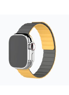 Moxedo Moxedo Dual-Color Magnetic Watch Band Compatible with Apple Watch Series Ultra 2/9/8 Ultra /8/7/6/5/4/3/SE 44/45/49mm - (Grey/Yellow) 