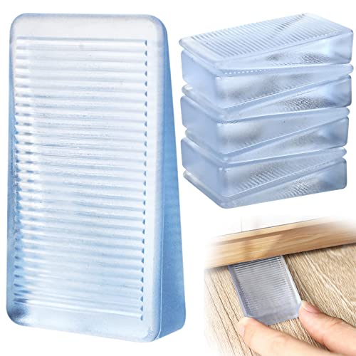 AccEncyc 8 Pack Clear Plastic Shims Level Wedge Furniture Levelers NonSlip PVC and Rubber Rectangular For Uneven Floors Tables Furniture